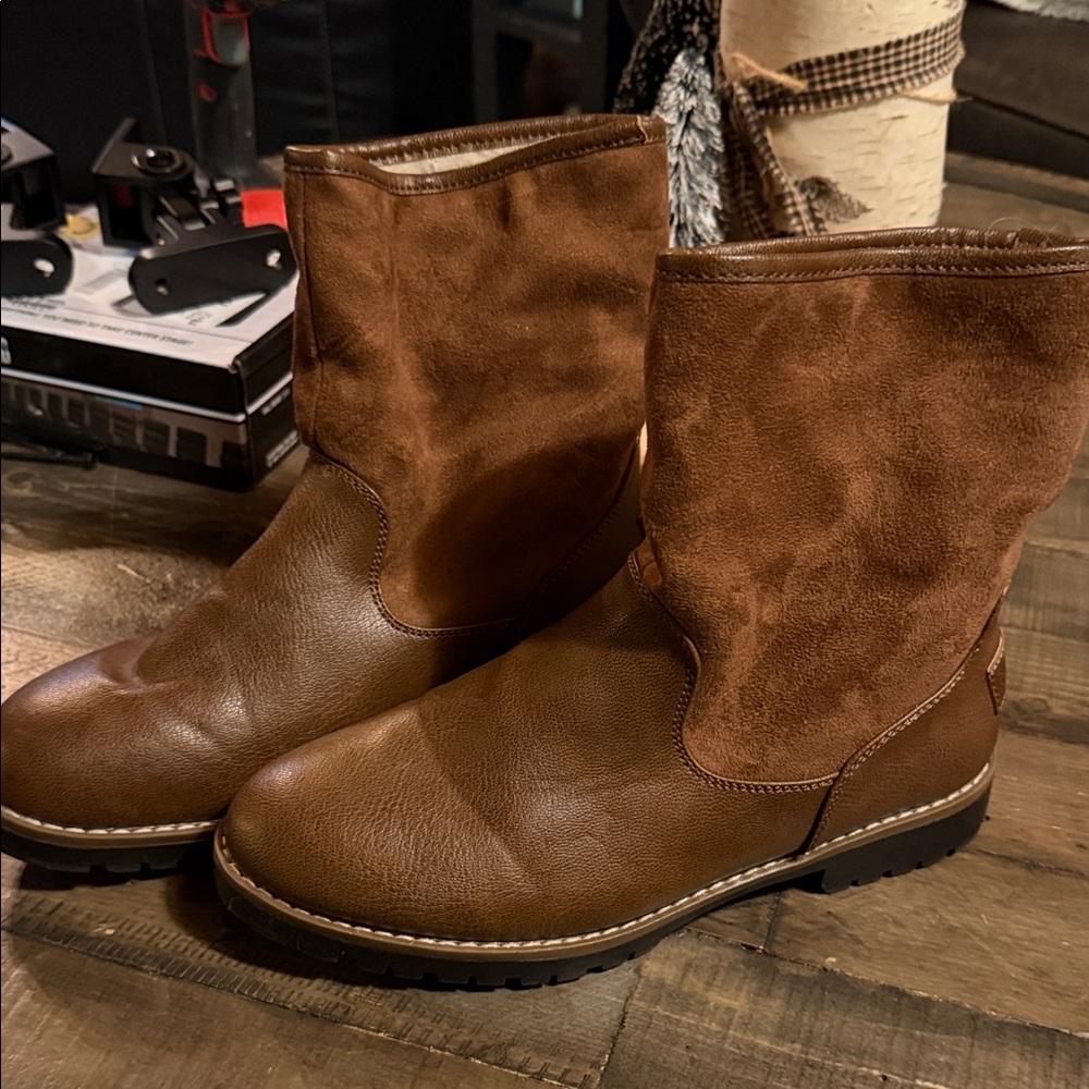 Nautica Brown Leather Boots 8.5